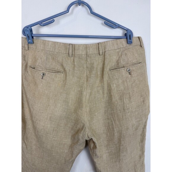 Joseph Abboud 100% LINEN Pants Men 38x26 Tan Slacks Lightweight - Picture 11 of 13